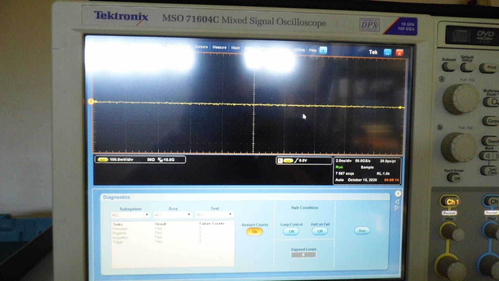 Tektronix MSO71604C Mixed Signal Oscilloscope, 16 GHz, 4 + 16 Ch., 100 GS/s Tektronix MSO71604C Mixed Signal Oscilloscope, 16 GHz, 4 + 16 Ch., 100 GS/s